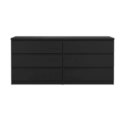 Madie|Credenze > Dmora Credenza nera 153x50x70h cm 6 cassetti - Abacadabra Nero