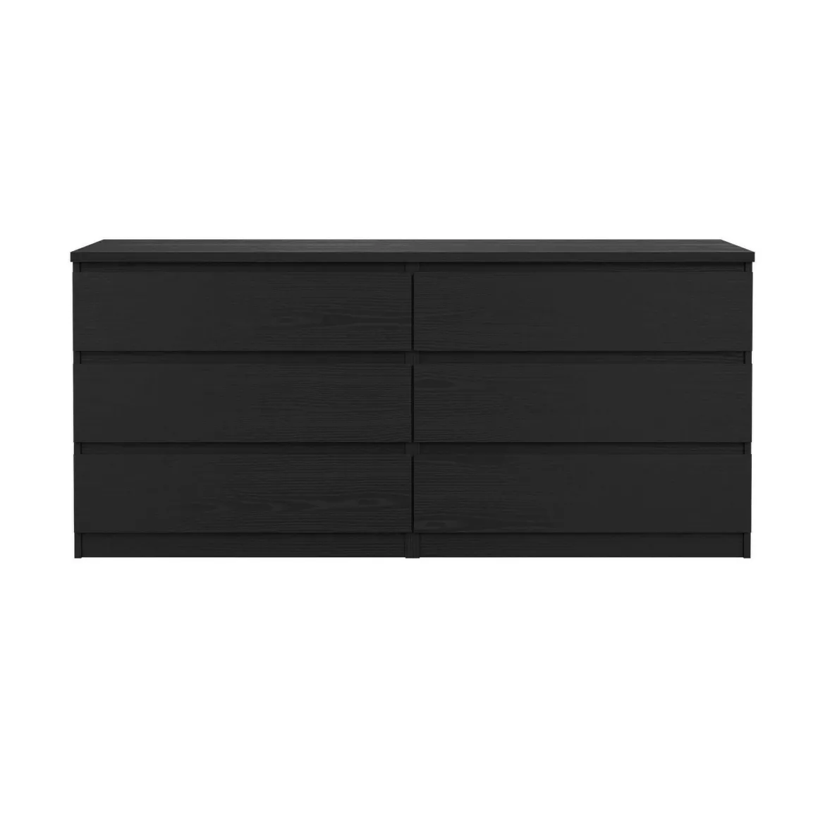 Madie|Credenze > Dmora Credenza nera 153x50x70h cm 6 cassetti - Abacadabra Nero