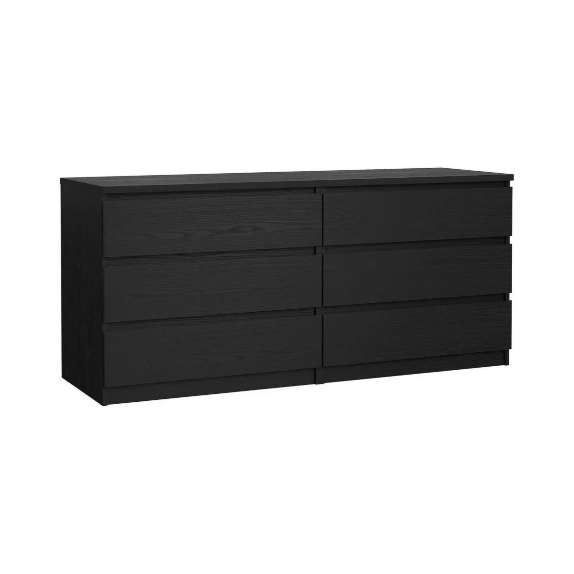 Madie|Credenze > Dmora Credenza nera 153x50x70h cm 6 cassetti - Abacadabra Nero