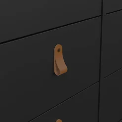 Credenza nera 159x38x79h cm 8 cassetti - Kovsova