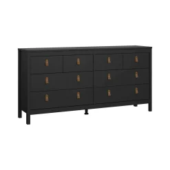 Credenza nera 159x38x79h cm 8 cassetti - Kovsova