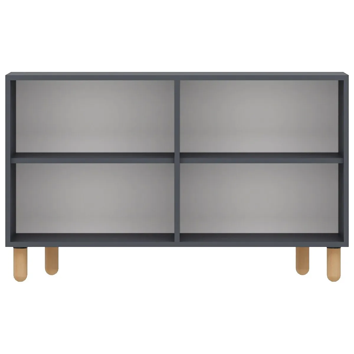 Madie|Credenze > Dmora Credenza Nero Antracite Marrone Rovere 2 Ripiani 4 Ante 120x30x74h cm, 4 Vani - Venerina Marrone Rovere, Nero Antracite