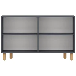 Madie|Credenze > Dmora Credenza Nero Antracite Marrone Rovere 3 Ripiani 4 Ante 180x45x75h cm, 6 Vani - Cisliano Marrone Rovere, Nero Antracite