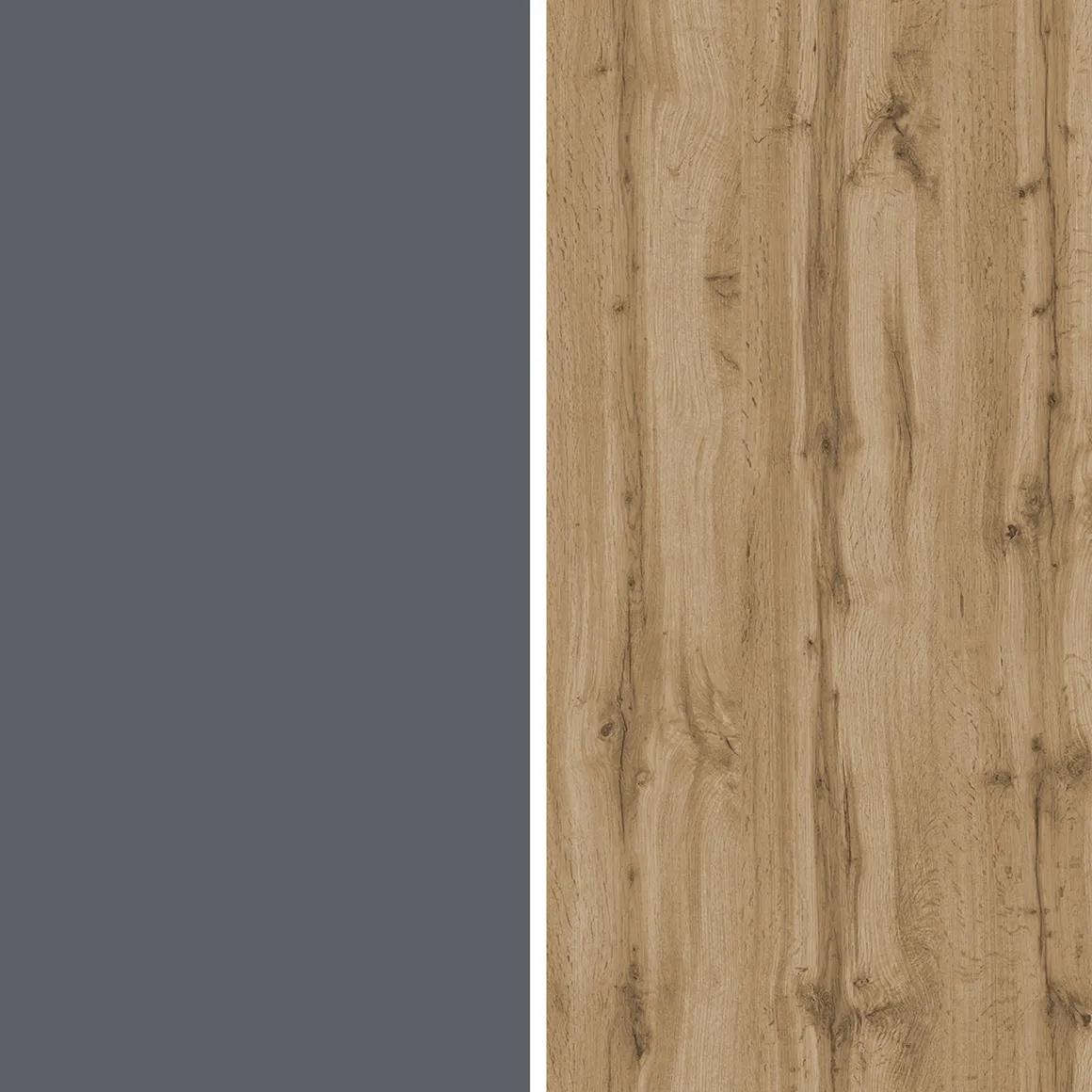 Credenza Nero Antracite Marrone Rovere 7 Ripiani Apertura Battente 200x35x70h cm, 5 Ante Made in Italy - Cordele