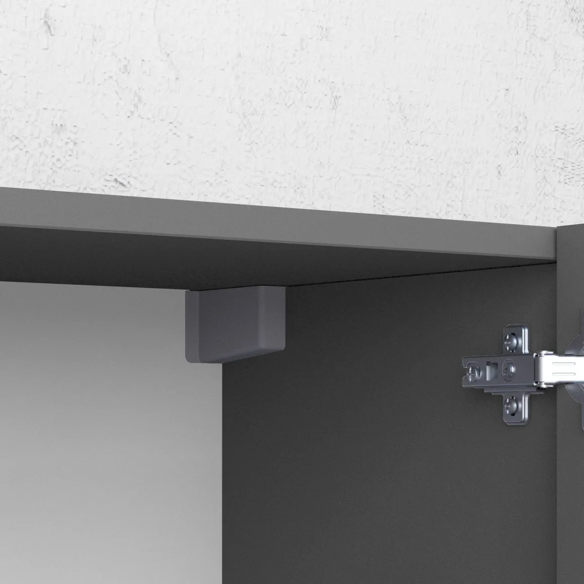 Credenza Nero Antracite Marrone Rovere 7 Ripiani Apertura Battente 200x35x70h cm, 5 Ante Made in Italy - Cordele