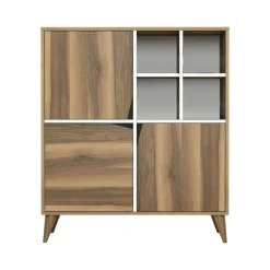 Credenza noce e bianca 100x30x115h cm 2 ante - Barasso