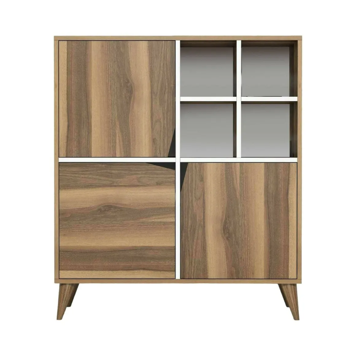Credenza noce e bianca 100x30x115h cm 2 ante - Barasso