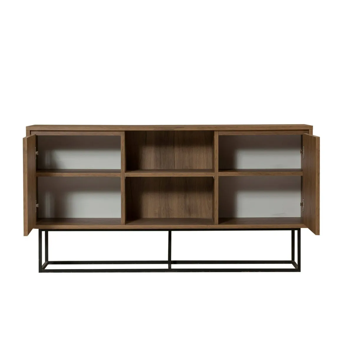 Credenza noce e nera 140x36x72h cm 3 ante - Levante