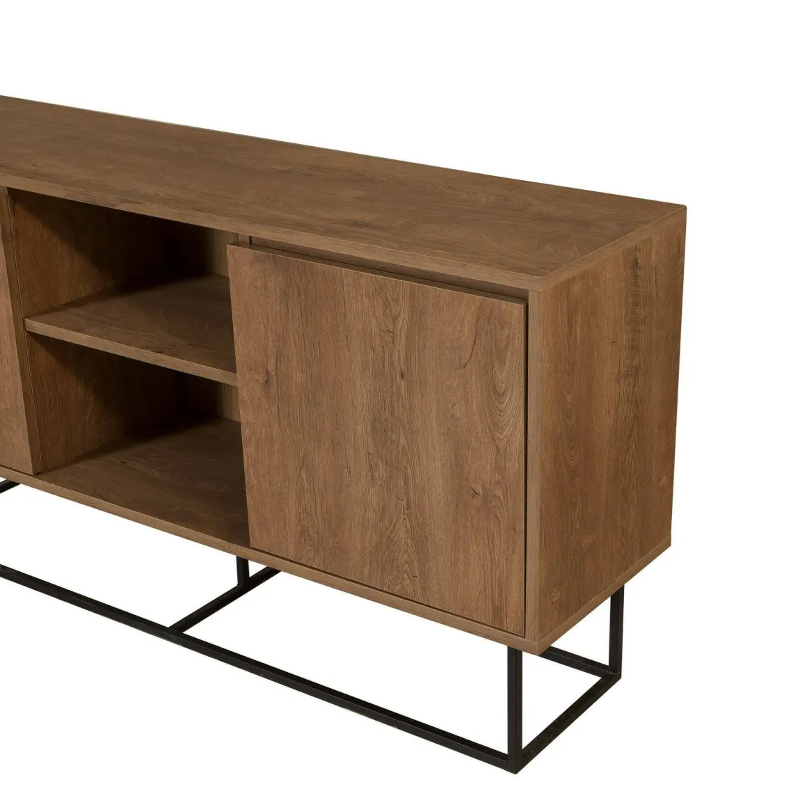 Credenza noce e nera 140x36x72h cm 3 ante - Levante
