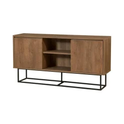 Credenza noce e nera 140x36x72h cm 3 ante - Levante