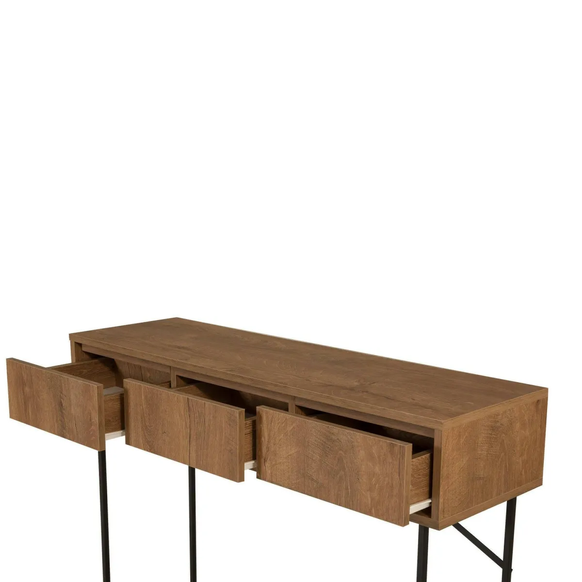 Cucina|Madie > Dmora Credenza noce e nera 120x36x90h cm 3 cassetti - Avetrana Nero, Marrone Noce