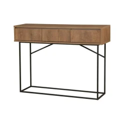 Cucina|Madie > Dmora Credenza noce e nera 120x36x90h cm 3 cassetti - Avetrana Nero, Marrone Noce