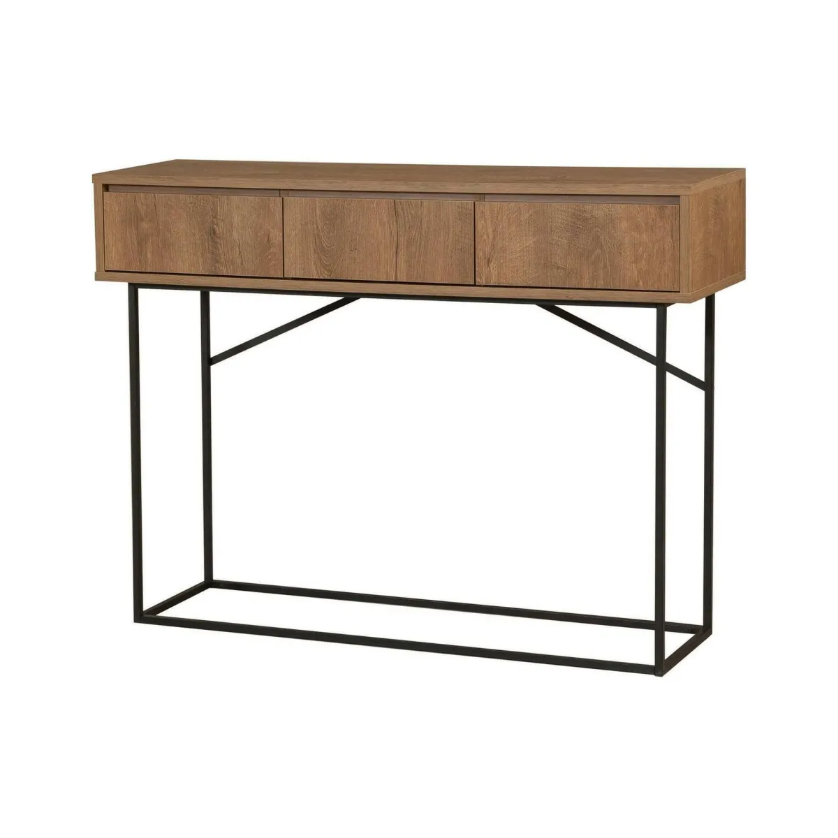 Cucina|Madie > Dmora Credenza noce e nera 120x36x90h cm 3 cassetti - Avetrana Nero, Marrone Noce