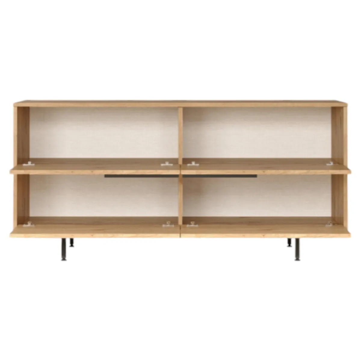 Madie|Credenze > Dmora Credenza noce e quercia 160x44x74h cm 2 ante - Anterivo Marrone Quercia, Marrone Noce