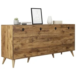 Credenza noce 180x45x80h cm 4 ante - Ernie