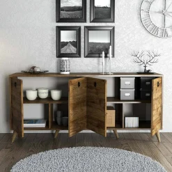 Credenza noce 180x45x80h cm 4 ante - Ernie