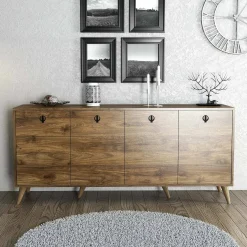Credenza noce 180x45x80h cm 4 ante - Ernie