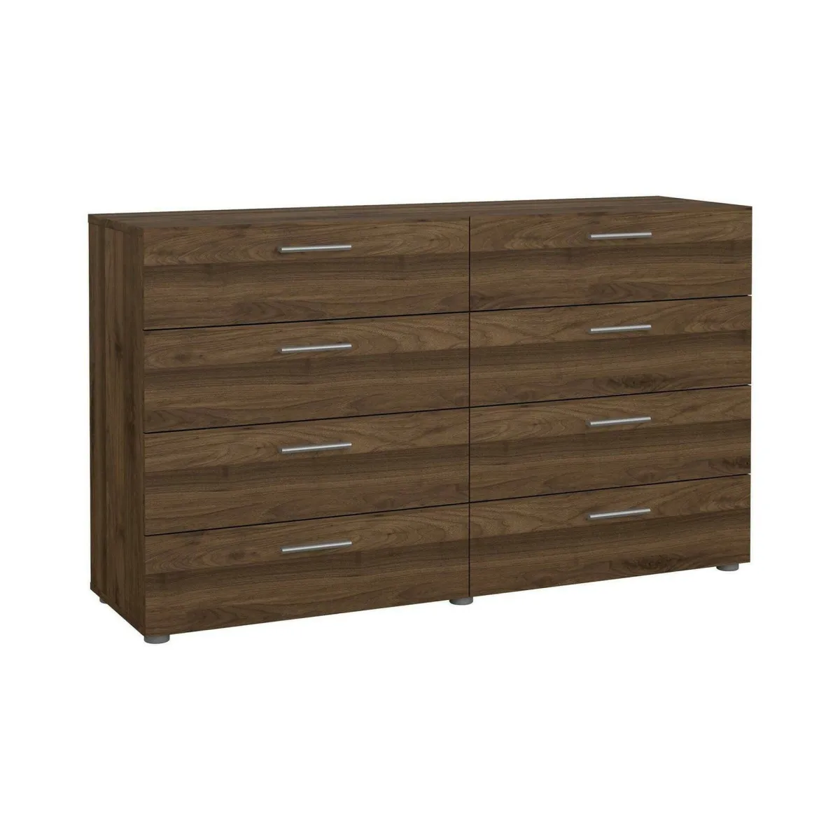 Madie|Credenze > Dmora Credenza noce 140x40x81h cm 8 cassetti - Phethai Marrone Noce