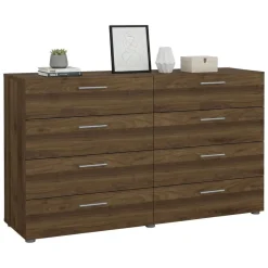 Credenza noce 140x40x81h cm 8 cassetti - Urduja