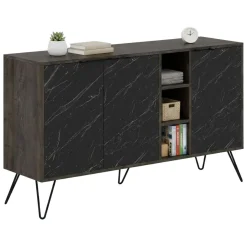 Credenza ossido e nera marmo 142x35x83h cm 3 ante - Alin