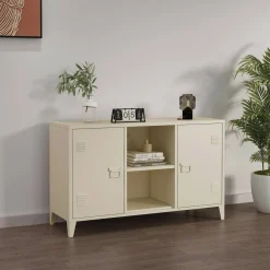 Madie|Credenze > Dmora Credenza panna 120x40x73h cm 2 ante - Friddi Bianco Panna