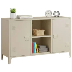 Madie|Credenze > Dmora Credenza panna 120x40x73h cm 2 ante - Friddi Bianco Panna