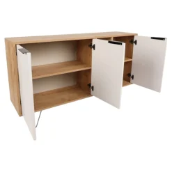 Credenza quercia e bianca 142x35x83h cm 3 ante - Arlene