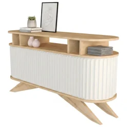 Credenza quercia e bianca 150x43x75h cm 2 ante - Joy