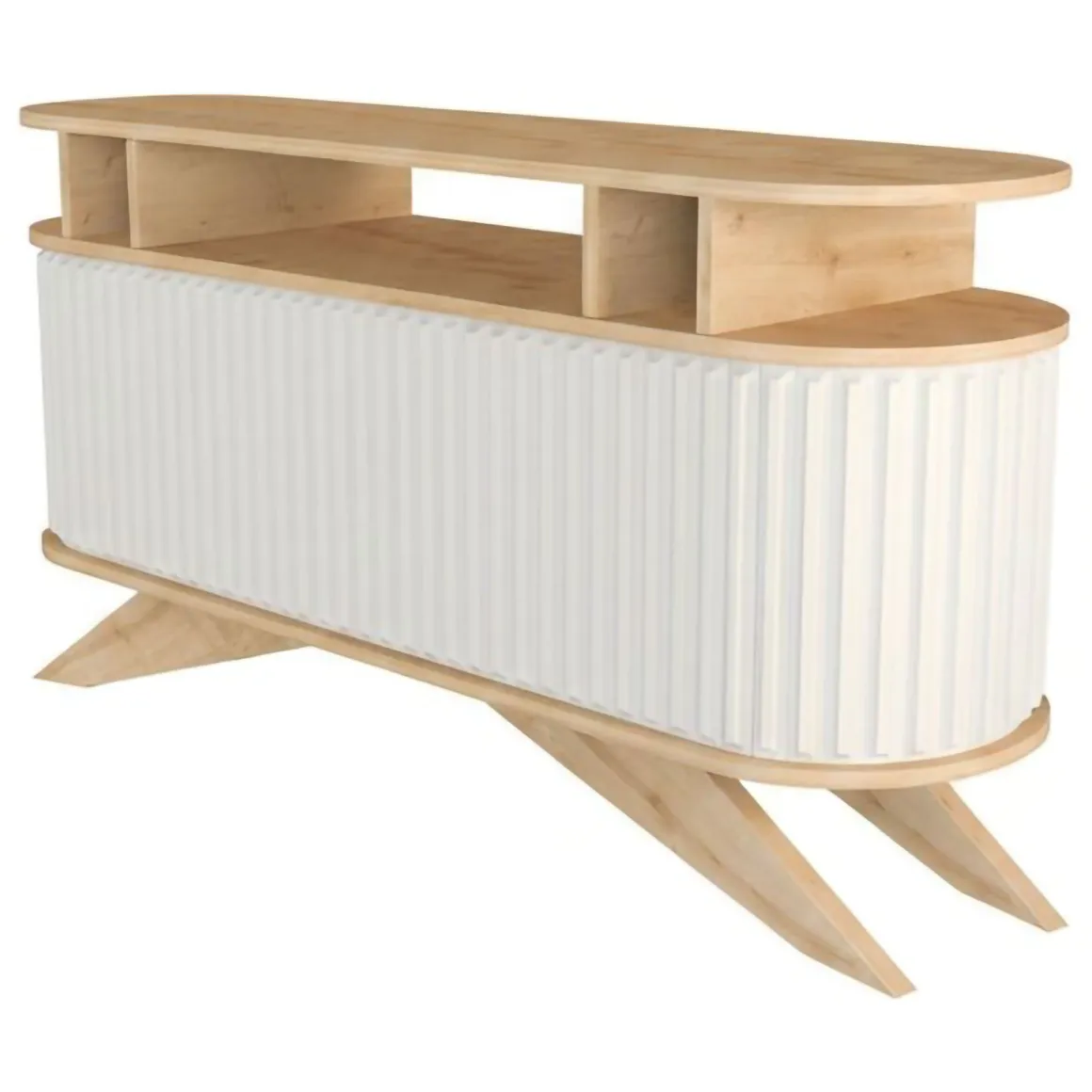 Credenza quercia e bianca 150x43x75h cm 2 ante - Joy