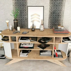 Credenza quercia e bianca 150x43x75h cm 2 ante - Joy