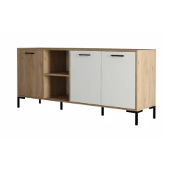 Credenza quercia e bianca 180x45x80h cm 3 ante - Hato