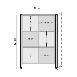 Cucina|Madie > Dmora Credenza quercia e nera 89x35x89h cm 3 ante - Telesilla Nero, Marrone Quercia