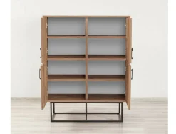 Credenza quercia e nera 93x36x115h cm 2 cassetti - Katmandu