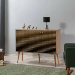 Cucina|Madie > Dmora Credenza quercia 120x36x90h cm 3 ante - Arzumia Marrone Quercia