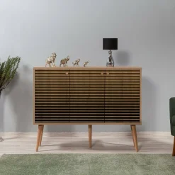 Cucina|Madie > Dmora Credenza quercia 120x36x90h cm 3 ante - Arzumia Marrone Quercia