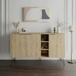 Credenza quercia 142x35x83h cm 3 ante - Alin