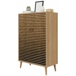 Madie|Credenze > Dmora Credenza quercia 89x40x113h cm 2 ante - Ampezzo Marrone Quercia