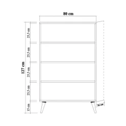 Credenza quercia 80x36x127h cm 2 ante - Andalusite
