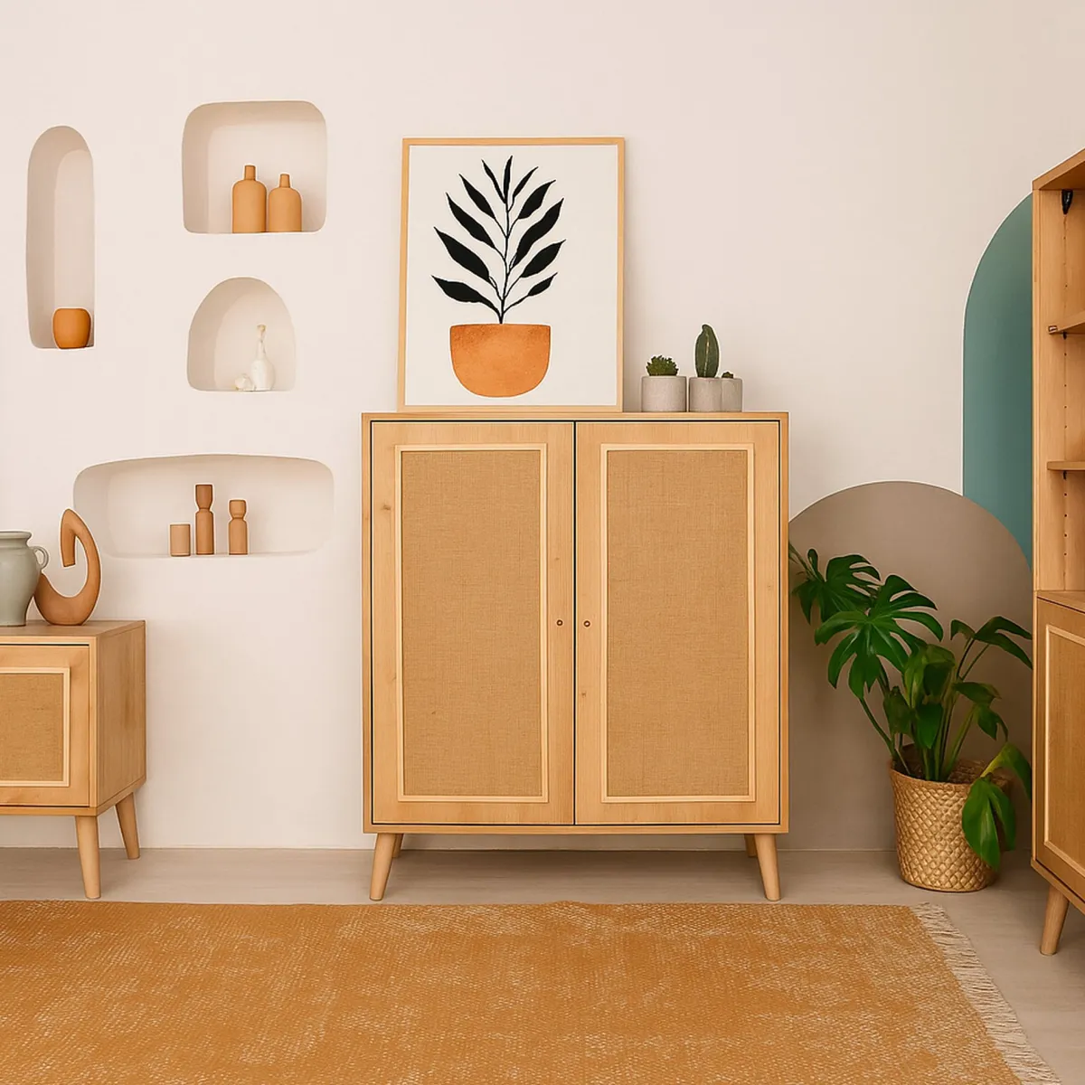 Cucina|Salotto > Dmora Credenza quercia 90x40x110h cm 2 ante - Albiano Marrone Quercia