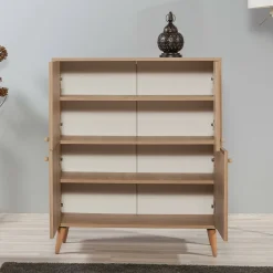 Cucina|Madie > Dmora Credenza quercia 95x36x111h cm 4 ante - Agyemang Marrone Quercia