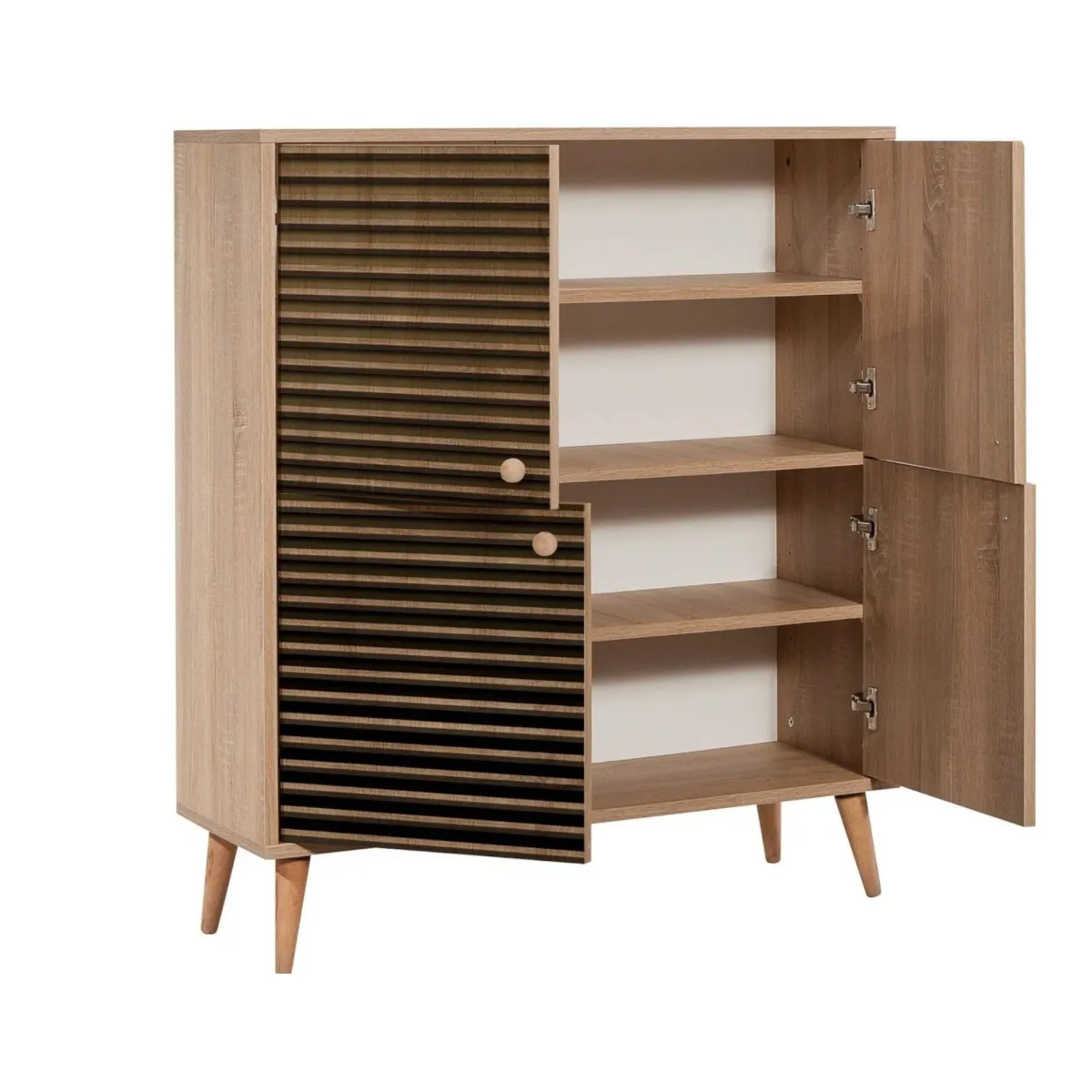 Cucina|Madie > Dmora Credenza quercia 95x36x111h cm 4 ante - Agyemang Marrone Quercia