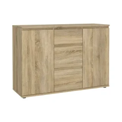 Credenza quercia 119x40x83h cm 2 ante e 3 cassetti - Zumpano