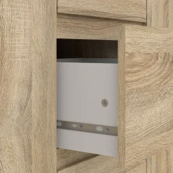 Credenza quercia 119x40x83h cm 2 ante e 3 cassetti - Zumpano
