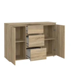 Credenza quercia 119x40x83h cm 2 ante e 3 cassetti - Zumpano