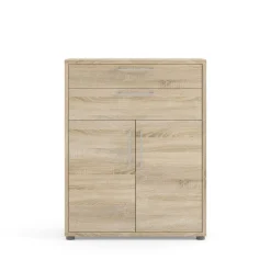 Madie|Credenze > Dmora Credenza quercia 89x40x113h cm 2 ante e 2 cassetti - Agra Marrone Quercia