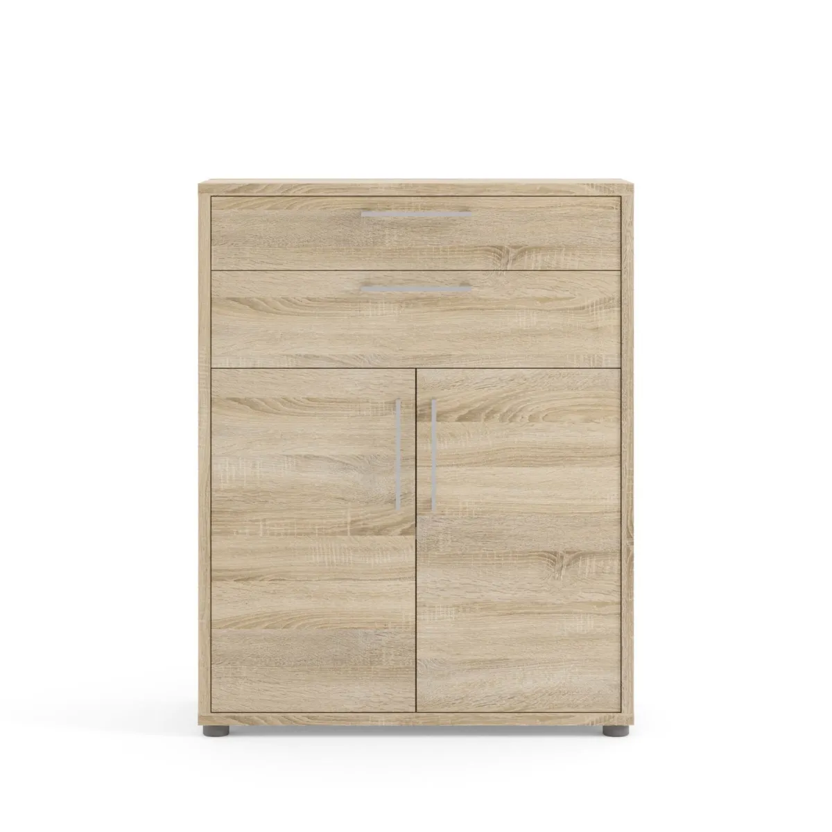 Madie|Credenze > Dmora Credenza quercia 89x40x113h cm 2 ante e 2 cassetti - Agra Marrone Quercia