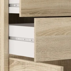 Madie|Credenze > Dmora Credenza quercia 89x40x113h cm 2 ante e 2 cassetti - Agra Marrone Quercia