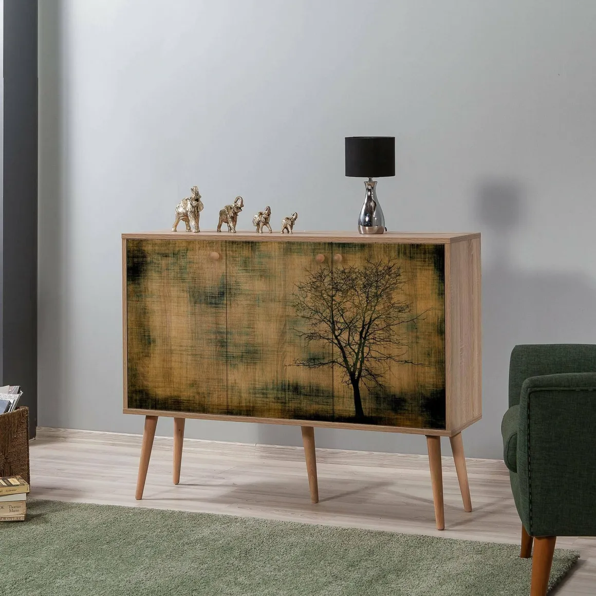 Credenza quercia 120x36x90h cm 3 ante - Haratan