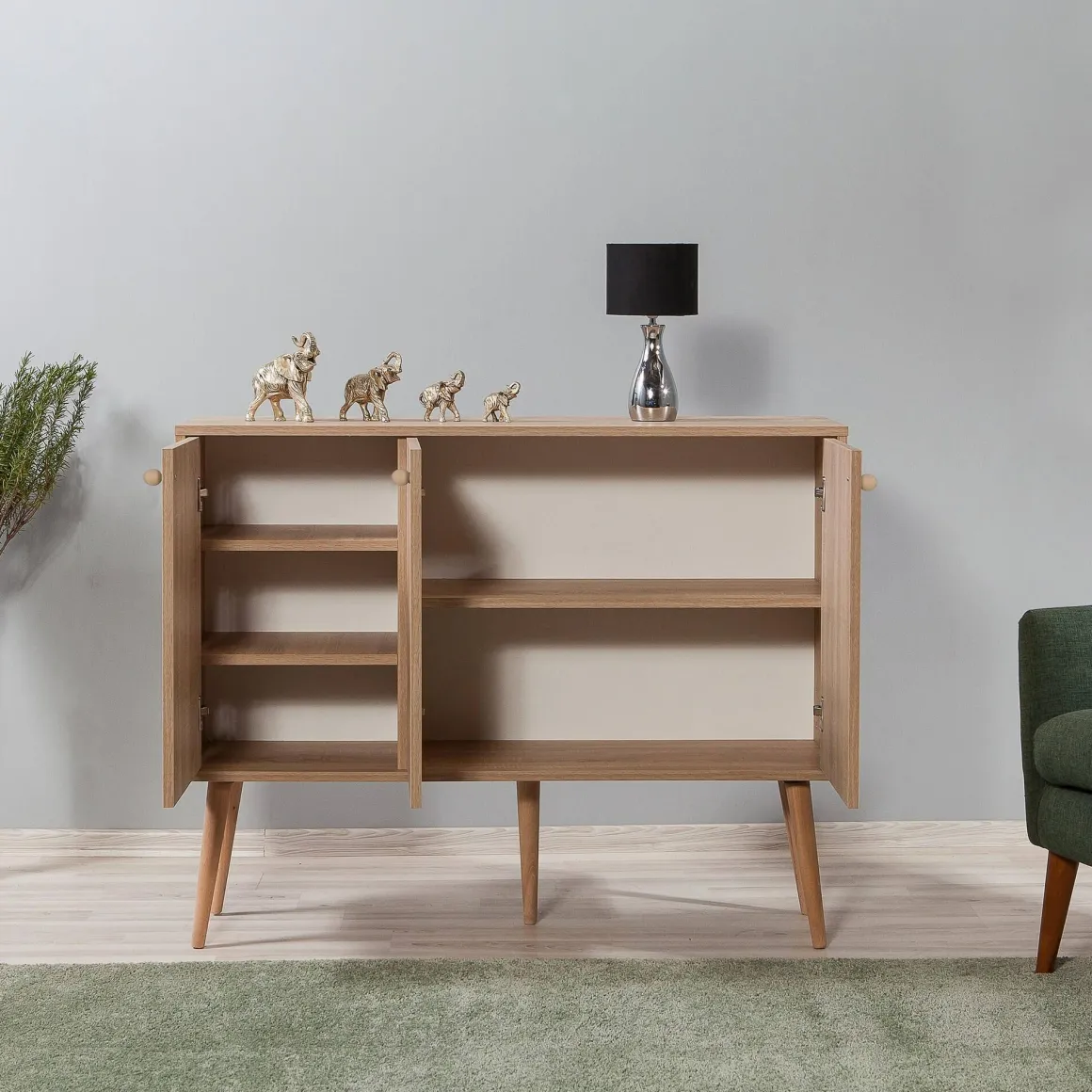 Credenza quercia 120x36x90h cm 3 ante - Haratan