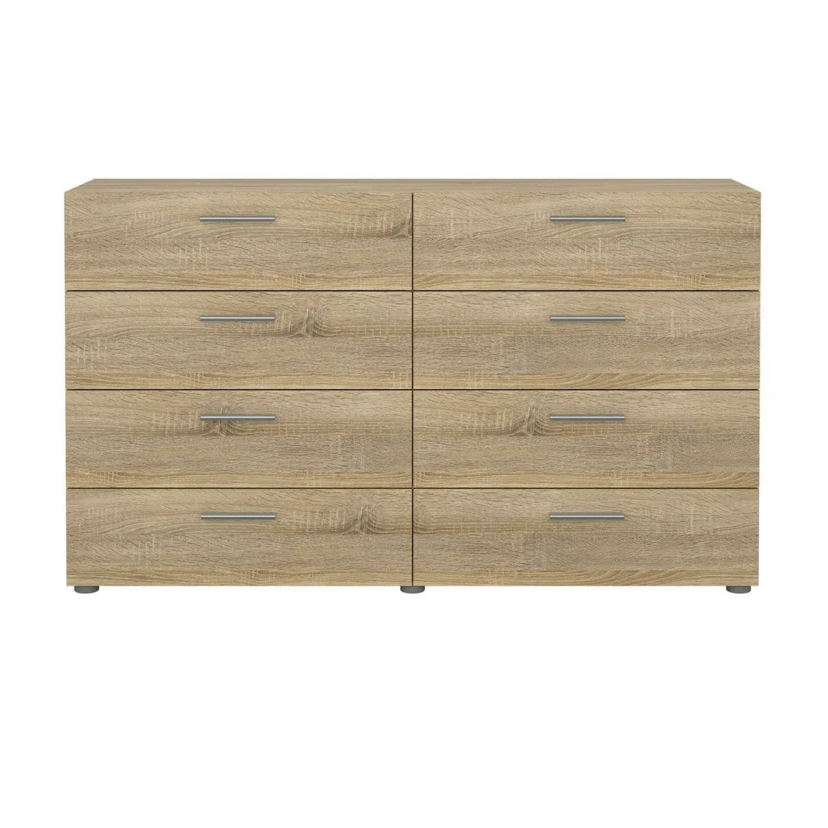 Madie|Credenze > Dmora Credenza quercia 140x40x81h cm 8 cassetti - Phethai Marrone Quercia